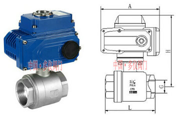 電動螺紋球閥結(jié)構(gòu)圖