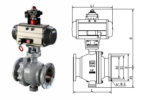 氣動固定式球閥結構圖